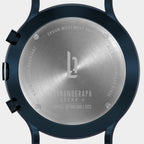 Back of stainless steel chronograph watch, limited edition, 5 ATM water resistant