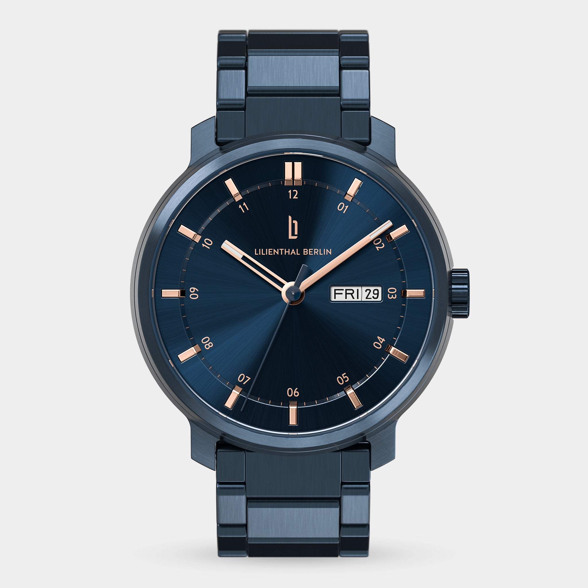 Neolux Day Date Blue Rose Gold - Lilienthal Berlin