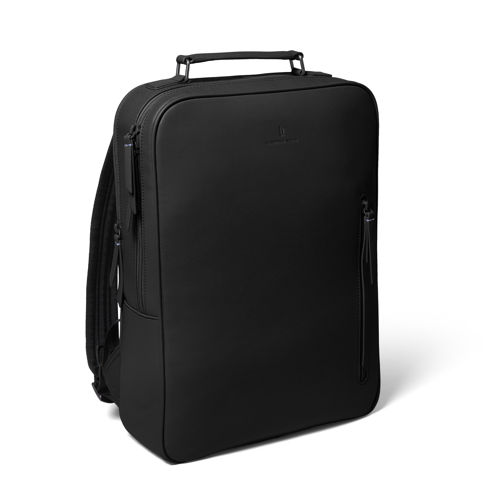 Minimalist Backpack Cactus Leather Black - Lilienthal Berlin